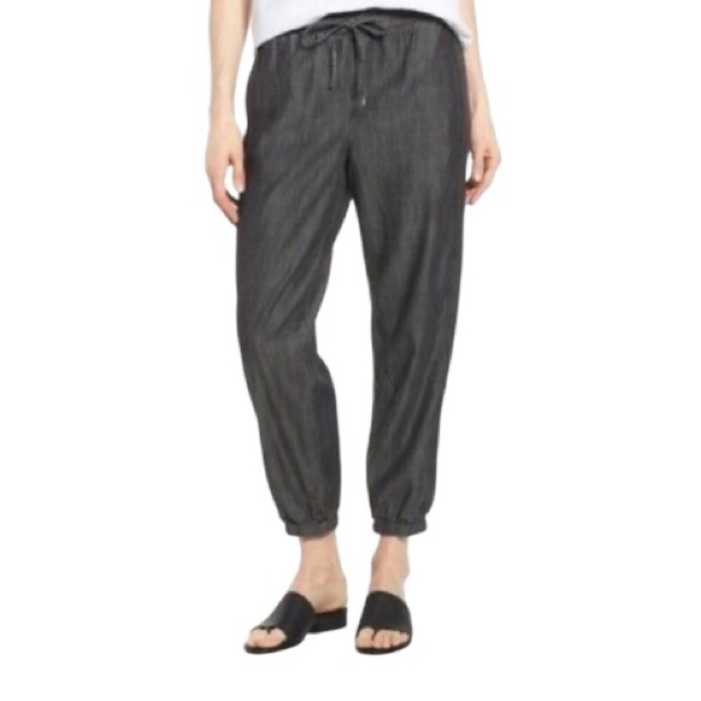 Eileen Fisher tencel organic cotton denim  pull-on pants jogger XL